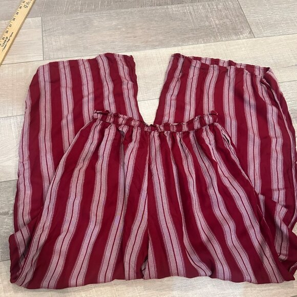 AMERICAN EAGLE WOMENS BURGUNDY RED PULL ON WIDE LEG PANTS MEDIUM - Picture 9 of 9
